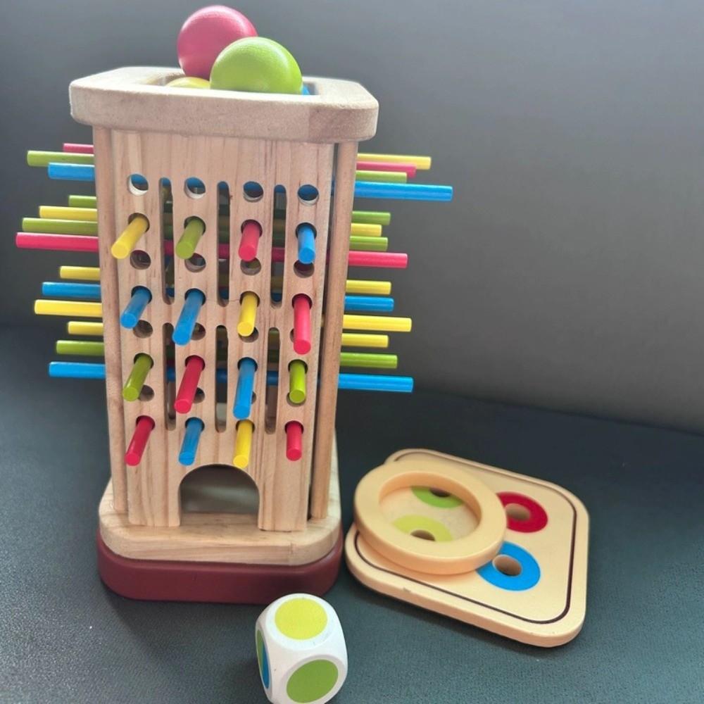 Fun Montessori Ball Dropping Game Colorful Sticks Learning Color Sorting Toys  3-6 Years Old