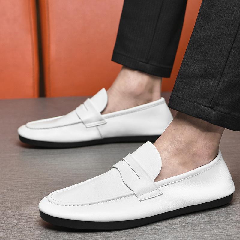 Spring and Autumn Leather Shoes Low Top Lazy Shoes Doudou Shoes Small Leather Shoes