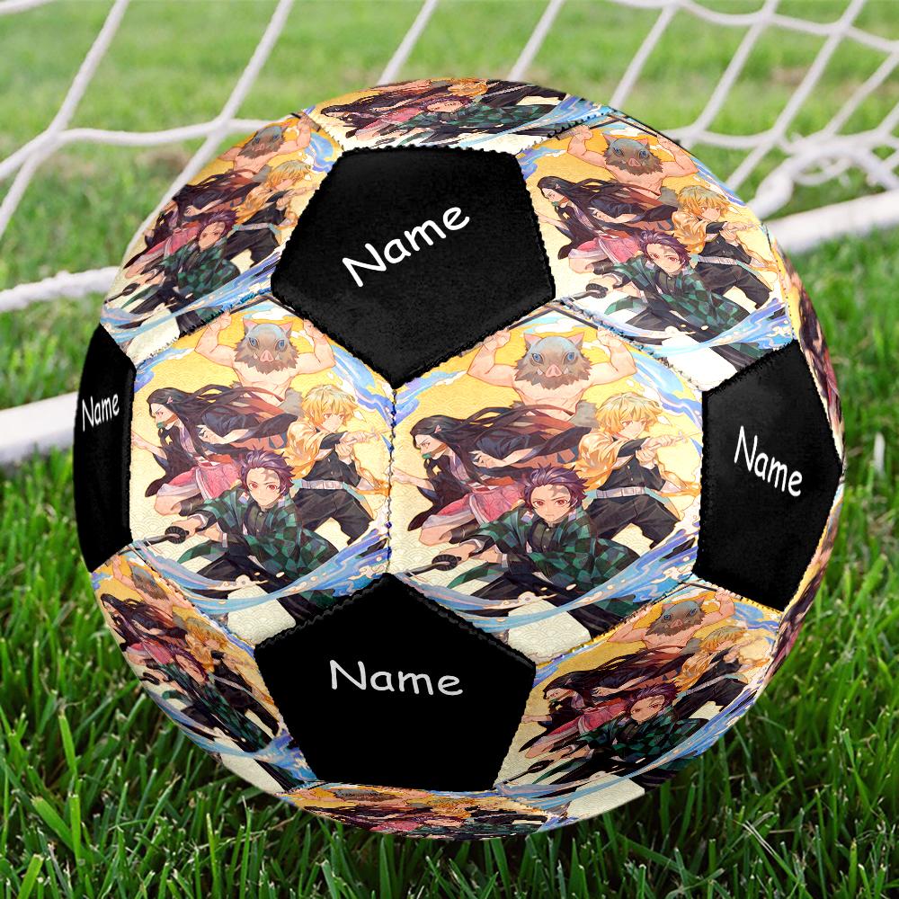 Custom Name Demon Slayer Theme Size 5 Soccer Ball, Suitable for Both Indoor and Outdoor Matches, a Gift Suitable for Everyone.