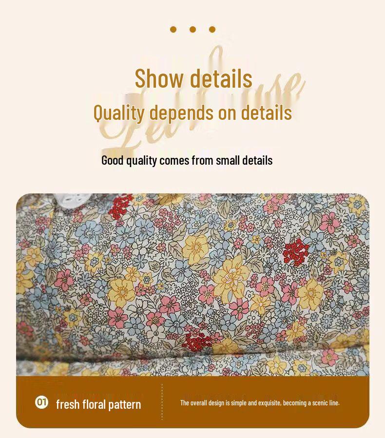 Winter Floral Design Detachable & Easy-Clean PP Cotton Pet Bed for Cats & Dogs