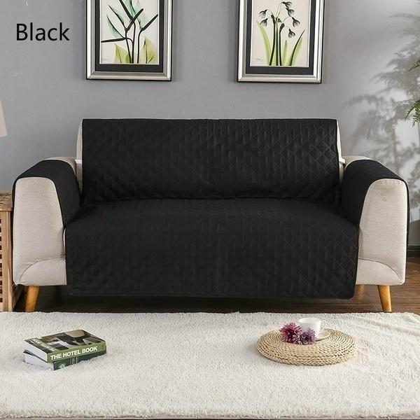 

Чехол для дивана для домашних животных, моющийся, съемный, подлокотник для полотенец, чехлы для диванов, чехлы для одноместного/двух/трехместного дивана 1 Seat (55x196cm) чёрный
