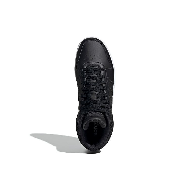 Adidas Neo Hoops 2.0 Mid Fabric Synthetic Leather Trendy Breathable Retro Basketball Shoes Men Sneakers Black Gray EE7379