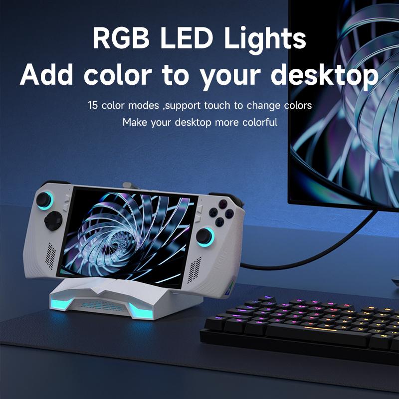 Hagibis ROG Ally/Steam Deck/Switch2/OLED Dock 6 in 1 Universal Docking Station With 4K HDMI 2.5G RJ45 100W RGB Light USB C Hub
