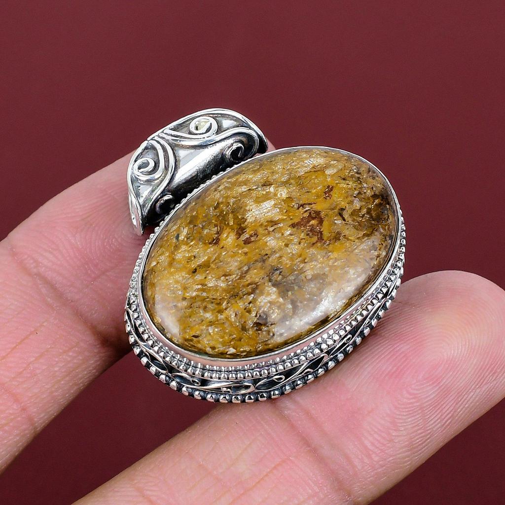 Bronzite Pendant Natural Gemstone Pendant Vintage Pendant Handmade Jewelry 925 Sterling Silver Pendant Birthstone Jewelry Engagement Gifts