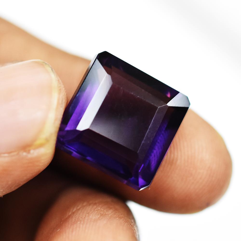 Natural Purple Amethyst Loose Gemstone Brazilian 14.90 Ct Square Cut for Jewelry Making and Crafts