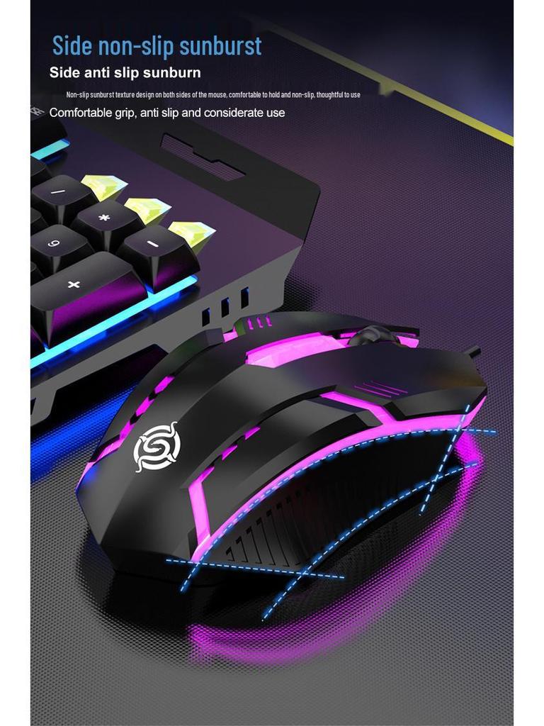 Viper KM520 Luminous Metal USB Wired Keyboard and Mouse Set for Desktop Computers