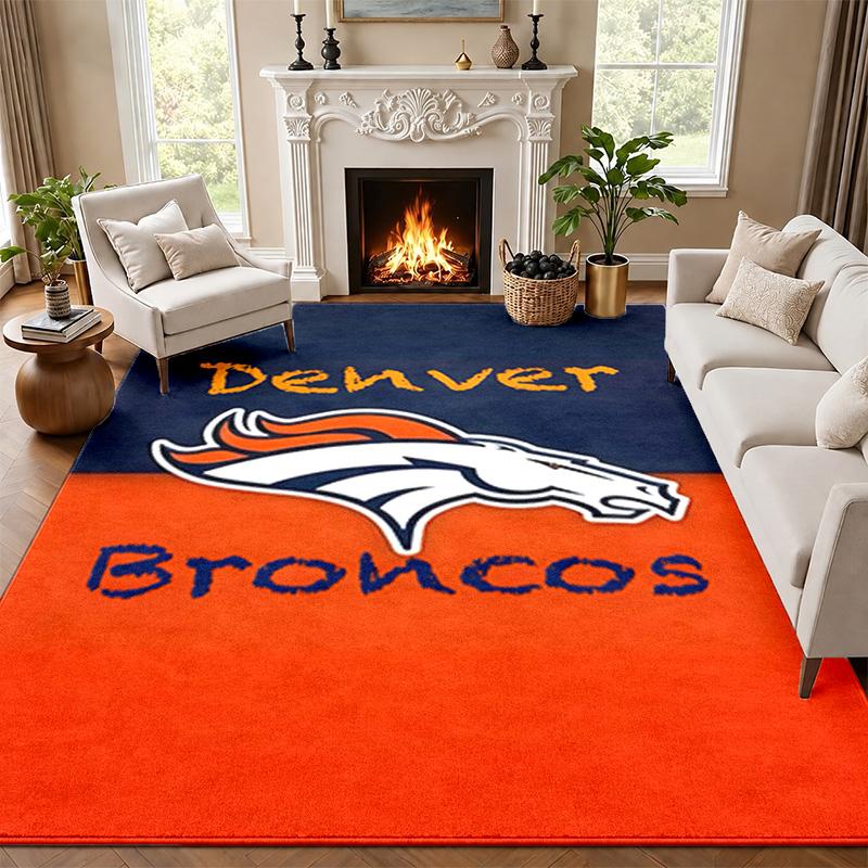Denver Broncos Carpet Door Mat for Living Room or Bedroom Protective Mat Under Chair Office Decoration Christmas Gift Birthday Present