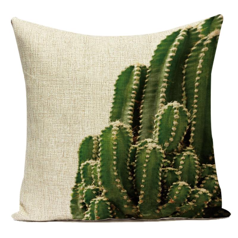 Polyester Decorative Pillows Tropical Cactus Palm Leaf Sofa Home Decor Cushion Cover Pillowcase for Living Room