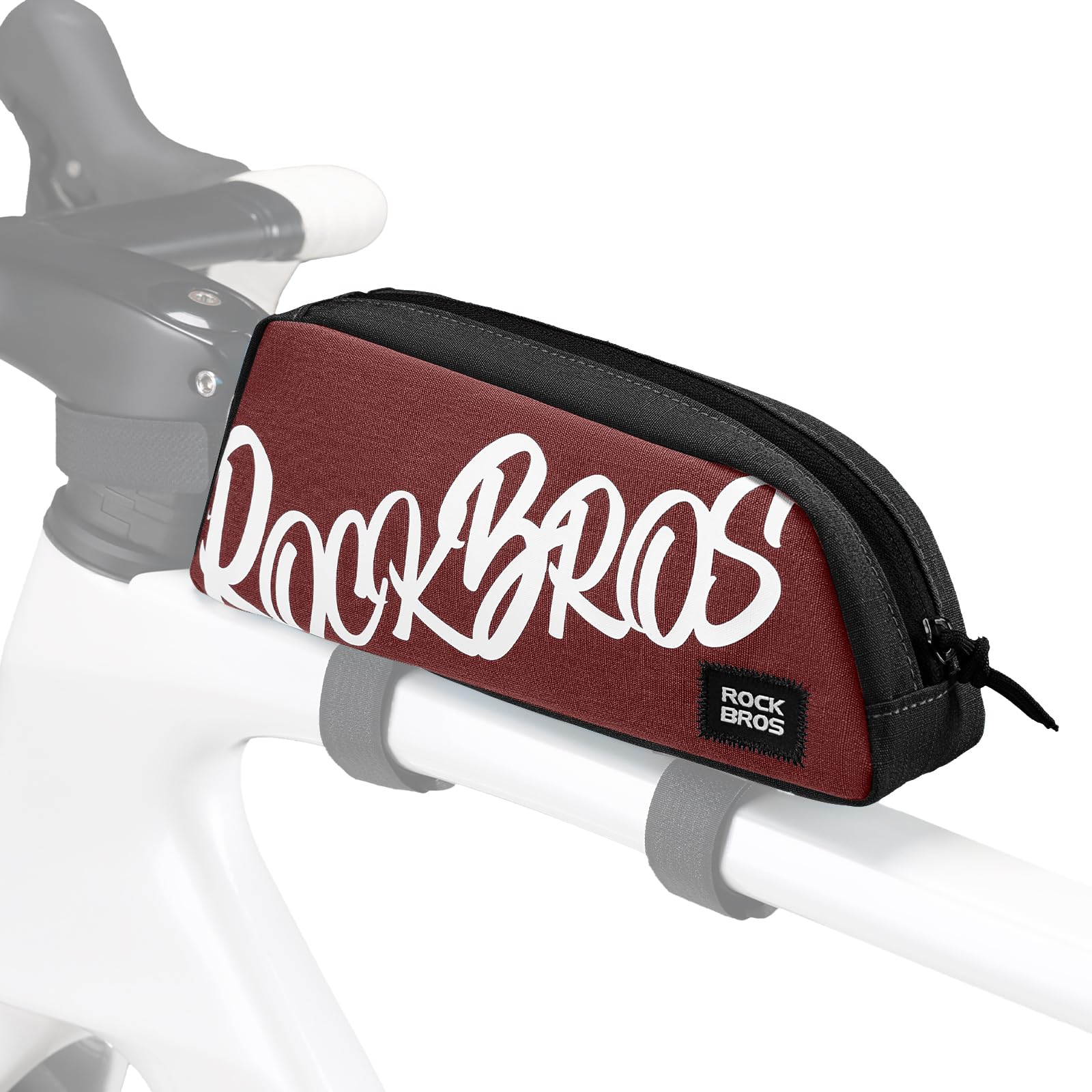 

ROCKBROS Top Tube Bag, Bicycle Bag for Road Bikes, Knee-Free Storage, Lightweight, Easy to Install, Stylish, Red