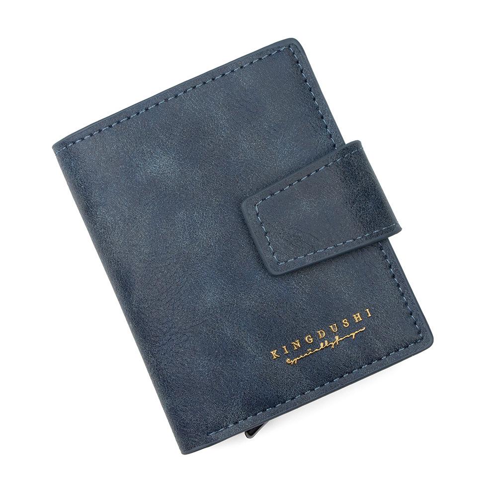 

New Men s Trifold Oil Wax Wallet with Coin Pocket & Pop-up Card Holder, Large Capacity