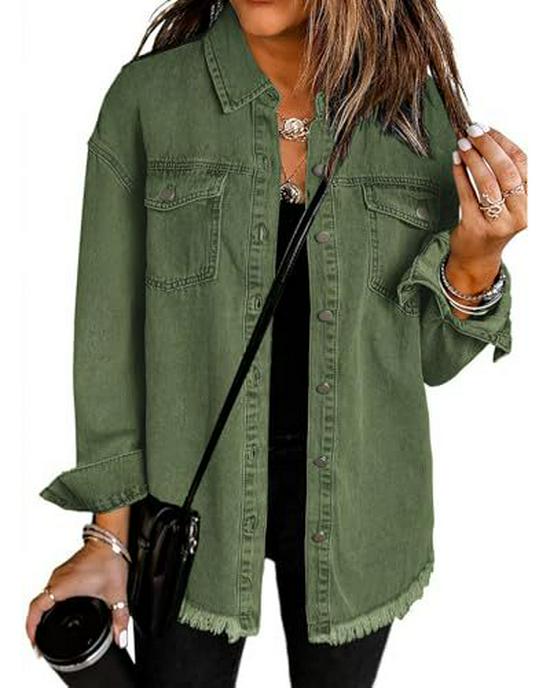 Women's Loose-Fit Brushed Denim Jacket