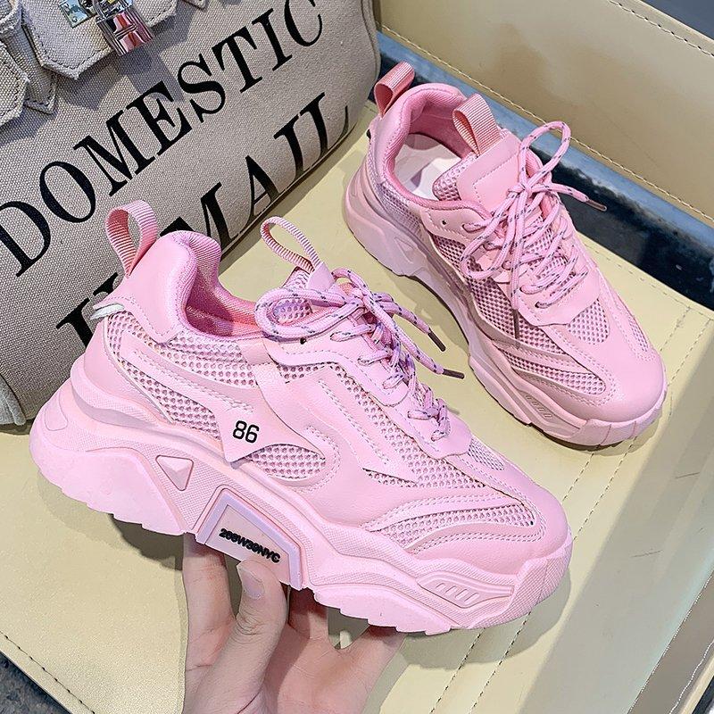 Fashion Comemore New Sneakers Women Spring Platform Casual Sports Shoes Fashion Sneaker Basket Yellow Lace-Up Chunky Footwear Woman 2025