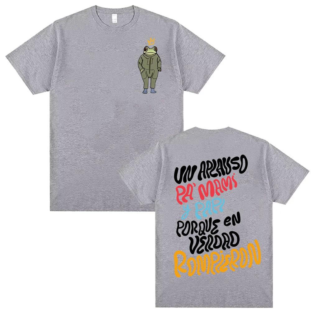 Bad Bunny Hot Selling 100%cotton men's shirt pop hip-hop Y2k graphics short sleeve oversized Women's Short Sleeved Cheap Tshirt
