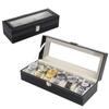 Uten Coffret/Display/Watch Box Jewelry Storage Box for Watches, Bracelets Black Imitation Leather (6 Slots)