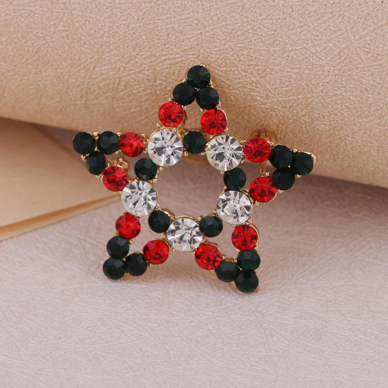 Christmas Rhinestone Christmas Tree Brooches For Women Unisex Botanical Deer Pin Office Party Friend Gifts Jewelry Accessories