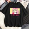ZX Tee Printed Loose Tops Summer Black T-shirt Anime Cartoon T-shirt Female Demon Slayer Kanroji Mitsubishi Printed Clothes Fashion Y2K
