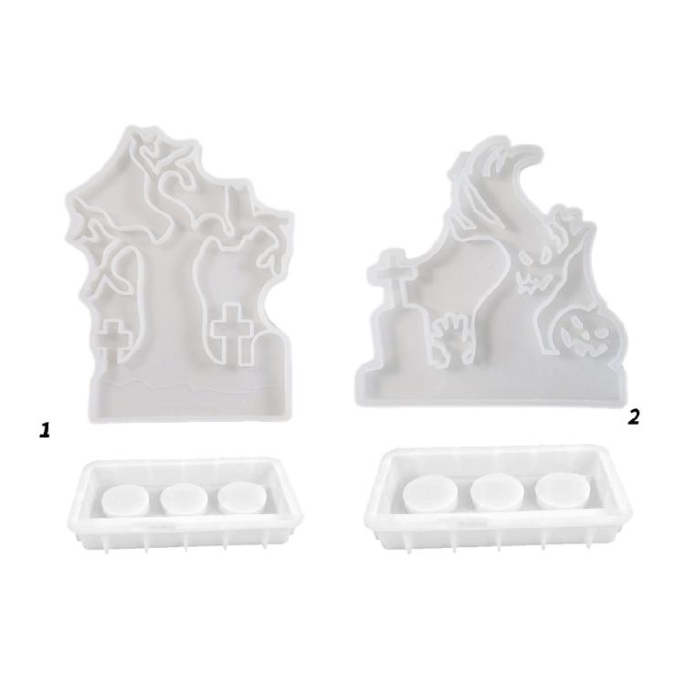 Silicone Resin Molds Candle Holder Molds Halloween Theme Craft Mold Silicone Candle Base Molds Perfect for Candle Holder
