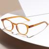 Matte Fashion Round Glasses Frame Women Clear Anti Blue Light Eyewear Vintage Men Optical Blue Green Frame