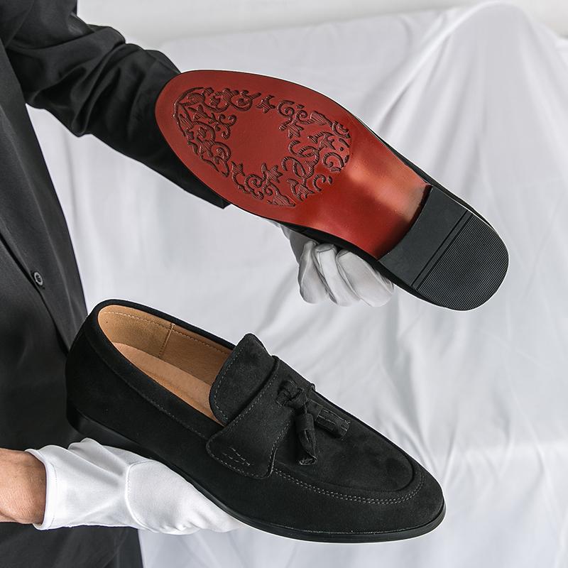 Seasons Men Business Fringed Shoes British Casual One-foot Lightweight Breathable Fashionable Loafers Banquet Shoes Sizes 38-46