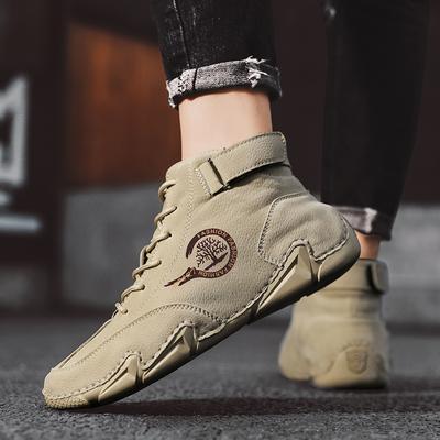 2024 Brand Men Short Boots Tactical TrendCombat Boots Outdoor Casual Warm Plush Walking Boots Mountaineering Travel Shoe