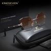 Light Luxury Fashion Women's Frameless Polygonal Gradient Polarized Sunglasses for Leisure Vacation Travel UV400