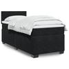 Box Spring Bed with Mattress Black 90x200 Cm Velvet