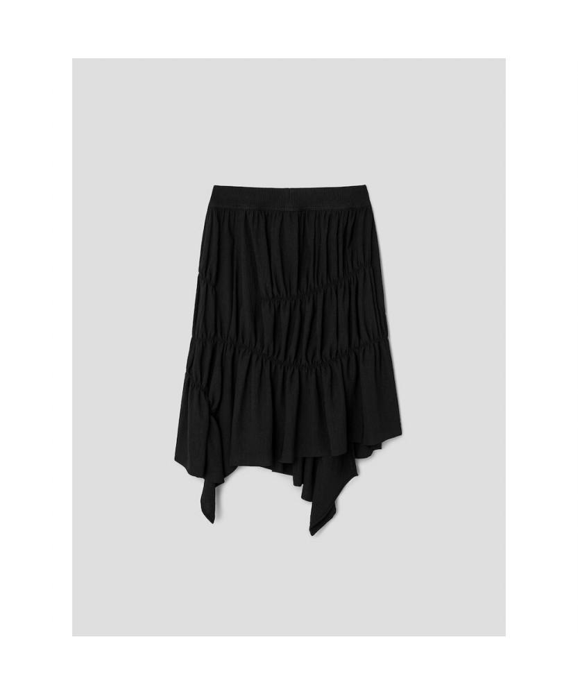 Anggae Unbalanced Balloon Skirt Black