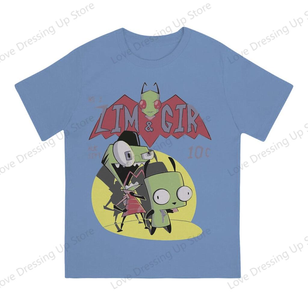 Invader Zim 100pure Cotton Summer Unisex Tshirt Zim  Gir Best Friend Short Sleeve Tshirts Harajuku Tee Funny Tops