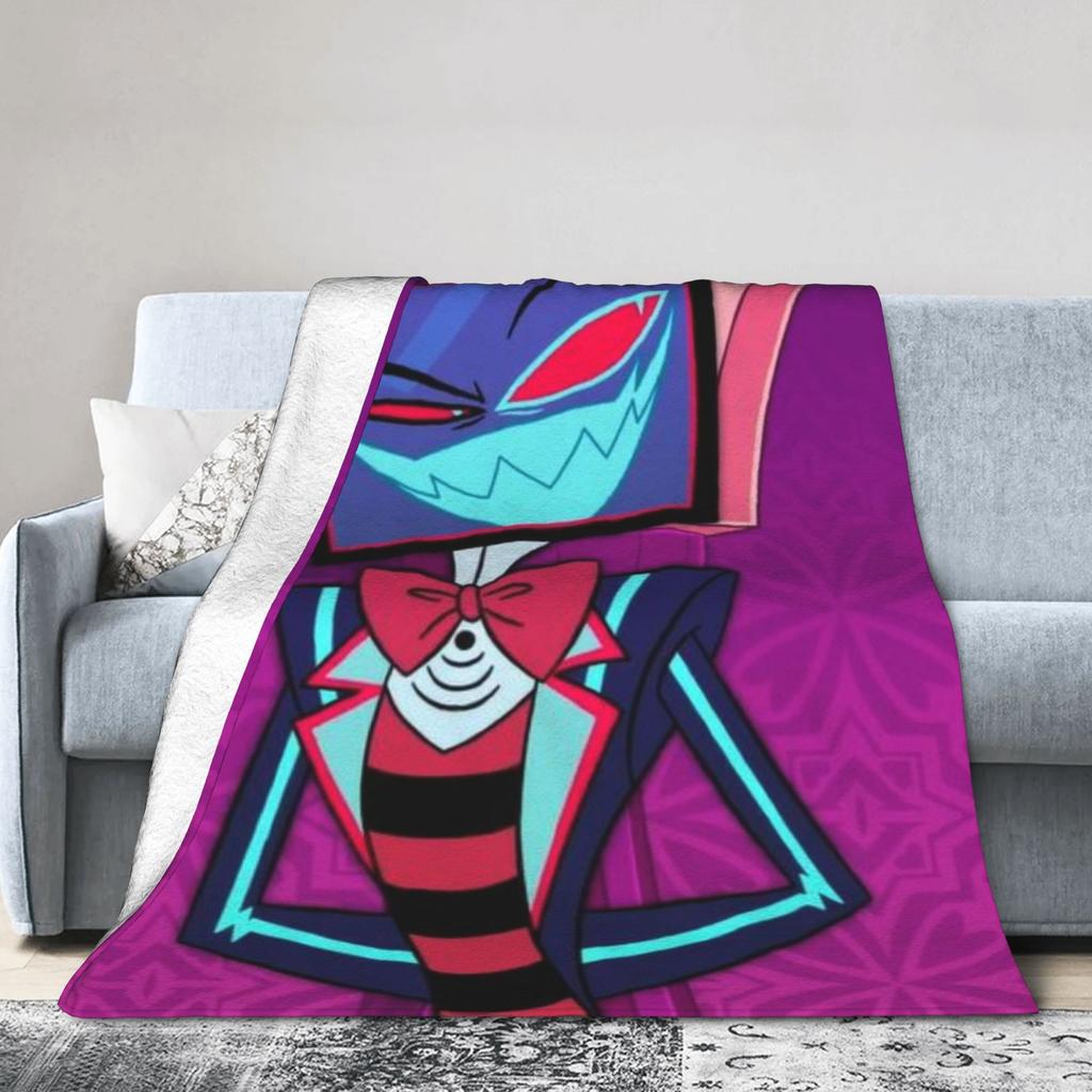 Hazbins Hotels Alastor Vox 2 Throw Blanket for Couch  Soft Fuzzy Plush Blanket 50x60 Inches Multi-size Bedspread for All Seasons