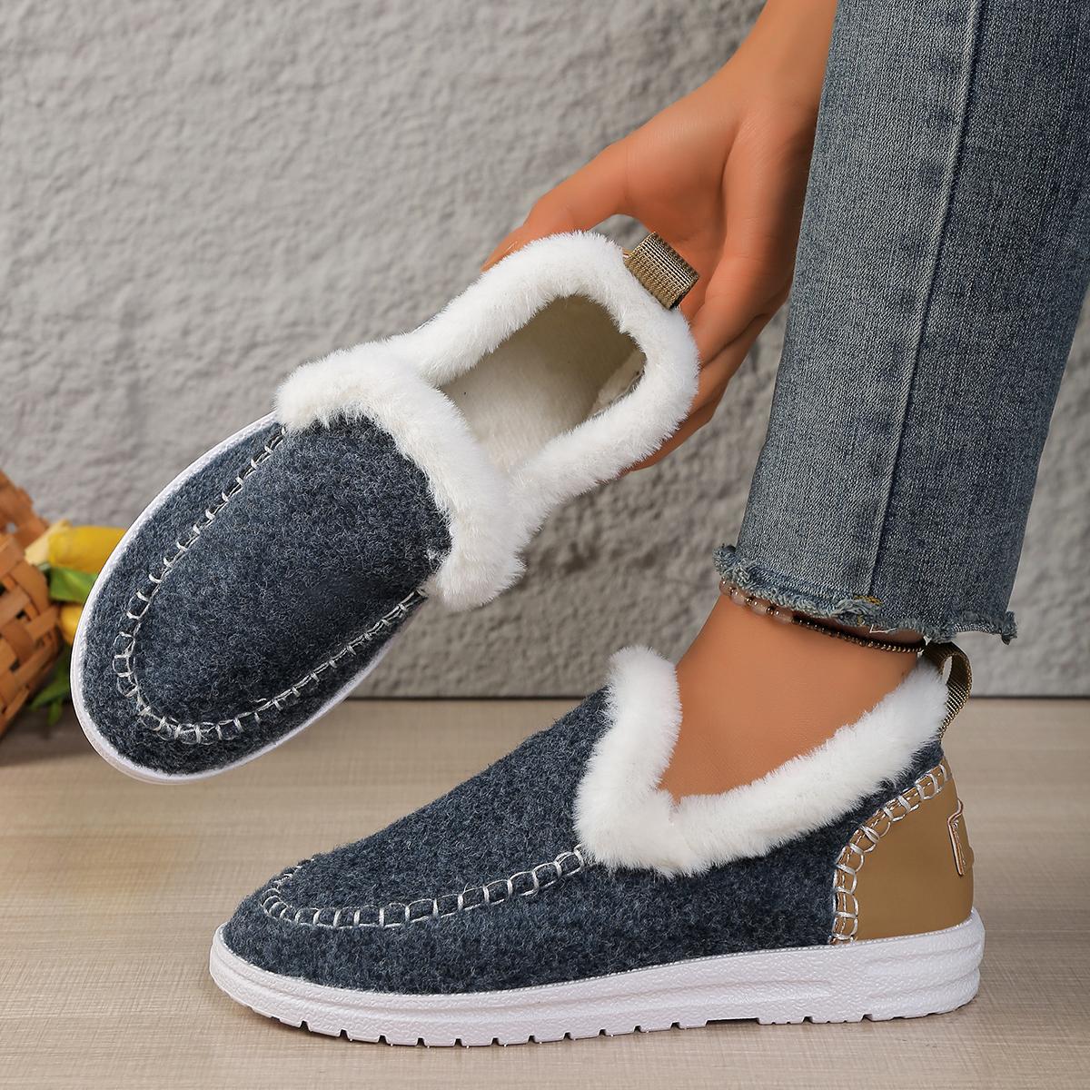 

2025 New Women Snow Boots Winter Designer Warm Casual Shoes Short Plush Cotton Shoes for Women Trend Walking Ankle Boots Women 36 синий