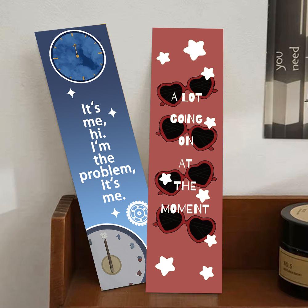 30PCS lyric Bookmarks Aesthetic Modern Funny Laptop Luggage Cartoon Landscape Decorative Office Creative Stationary Bookmark