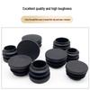 Black Round Plastic End Cap for Chair and Table Legs, Stainless Steel Plug, Tube Stopper