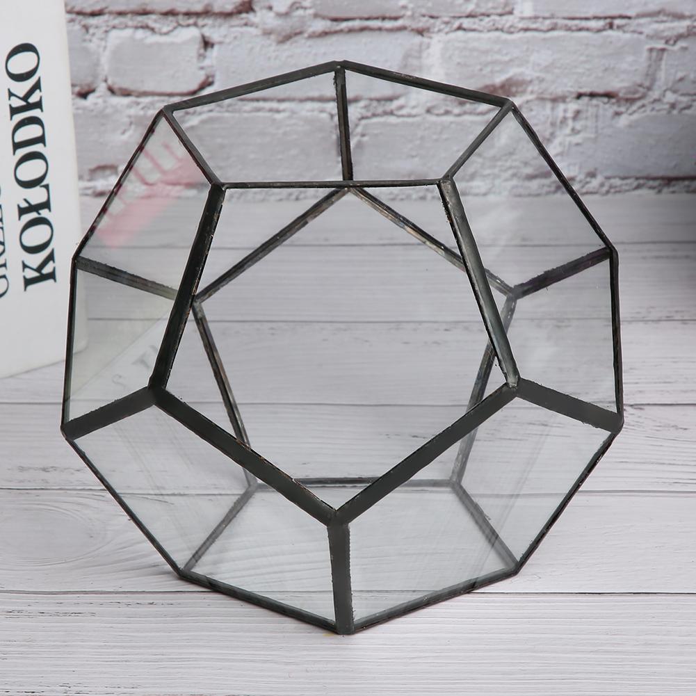 Geometric Shape Glass Flowerpot Succulents Plant Planter Container Decor Landscape Display   Decor