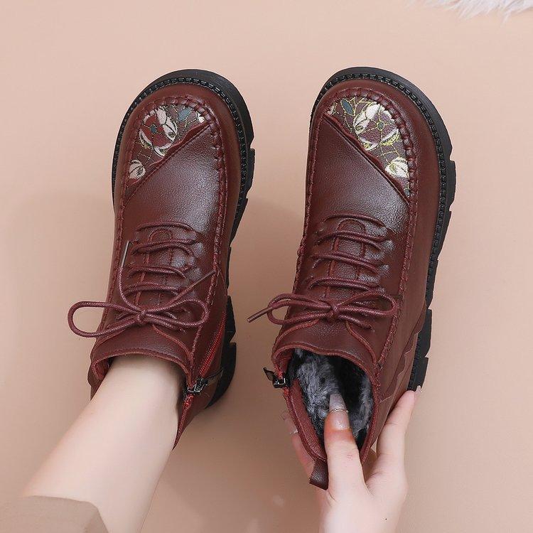 

Мамины хлопковые туфли зимние туфли флисовые утепленные короткие ботинки женские на мягкой подошве на плоской подошве нескользящие женские туфли для среднего и пожилого возраста флис 40