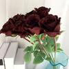 Artificial Flower Faux Silk Flower Fabric Soft Pliable Petals Flexible Stems Realistic Look Fake Roses Wedding Bouquets Photo Props