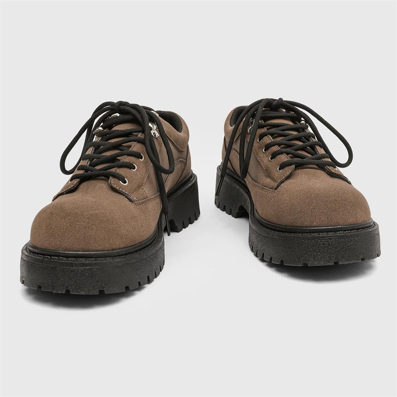 Amerikanische Retro-Schuhe Frühling Nische Maillard Plateau Niedrige Leder-Schuhe Lässig