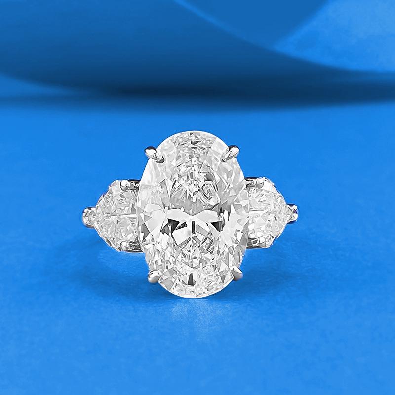 

Zhuozhifan Women s S925 Silver Large Oval Ring, European & American Style Pigeon Egg Design. Size 9