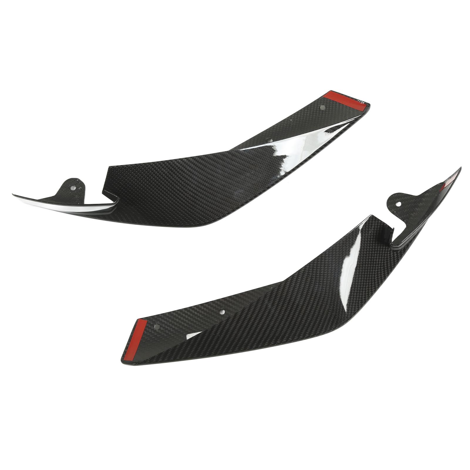 

2 Pcs Front Splitter Lip Spoiler Glossy Carbon Fiber Left Right Bumper Diffuser Splitter Kit for M3 M4 G80 G82 2020 and