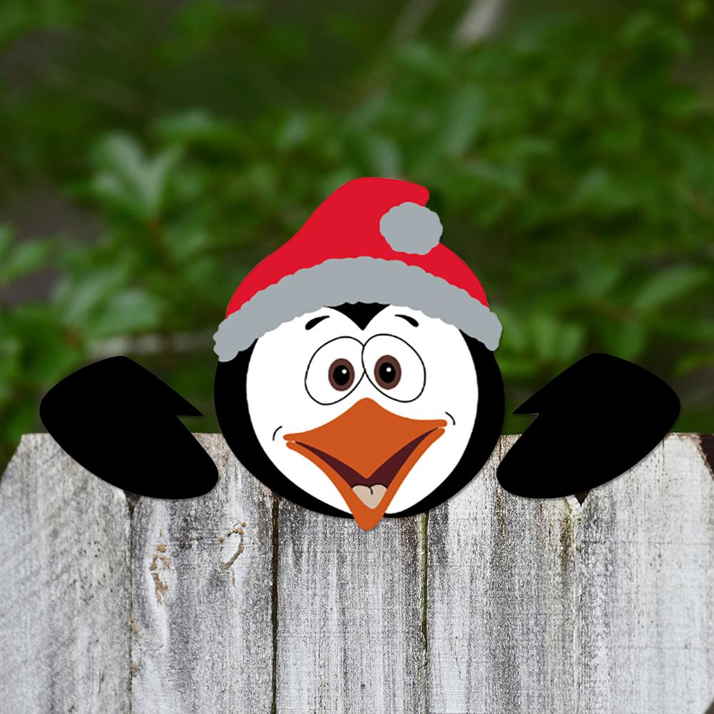 Christmas Fence Peeker Decoration Santa Snowman Dwarf Christmas Decoration Diy Chrisrmas Garden Yard Outdoor Art Sign Decoration