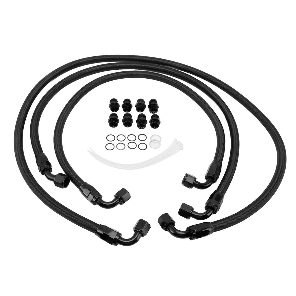 Transmission Cooler Hose Kit Metal Nylon Replacement for 6.6L Duramax LLY LBZ LMM 2006‑2010