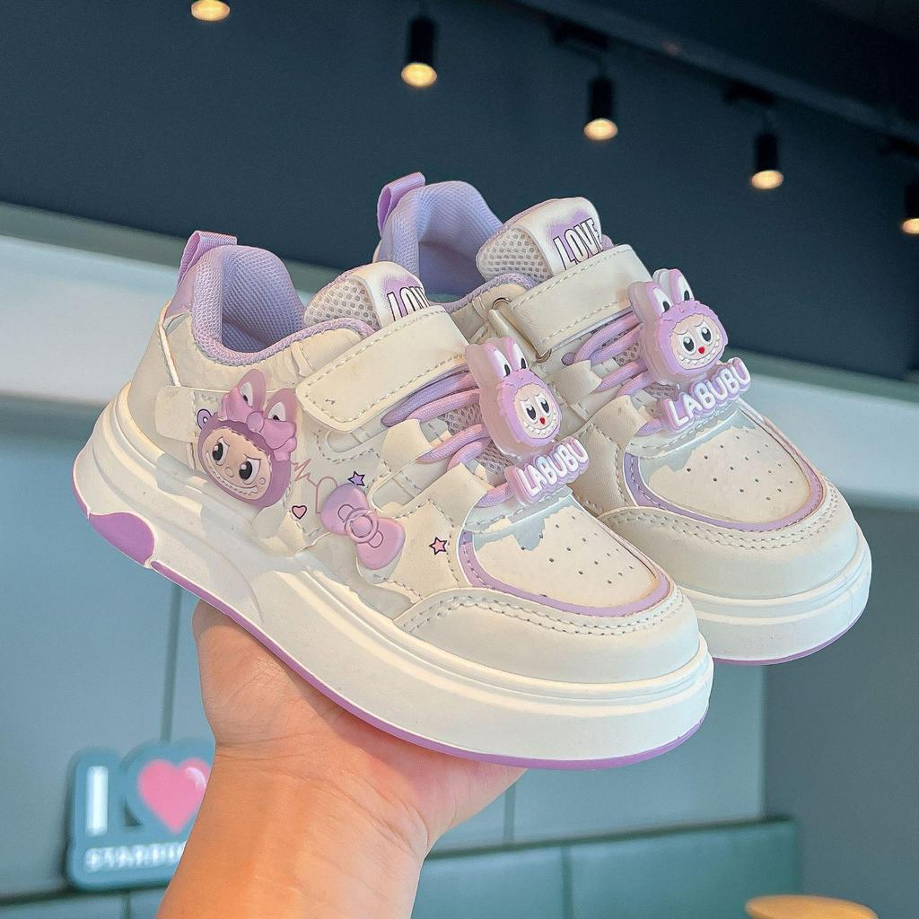 Girls' 2026 Cartoon Velcro Casual Sports Shoes - Non-slip, Spring/Autumn, Student Single Shoes
