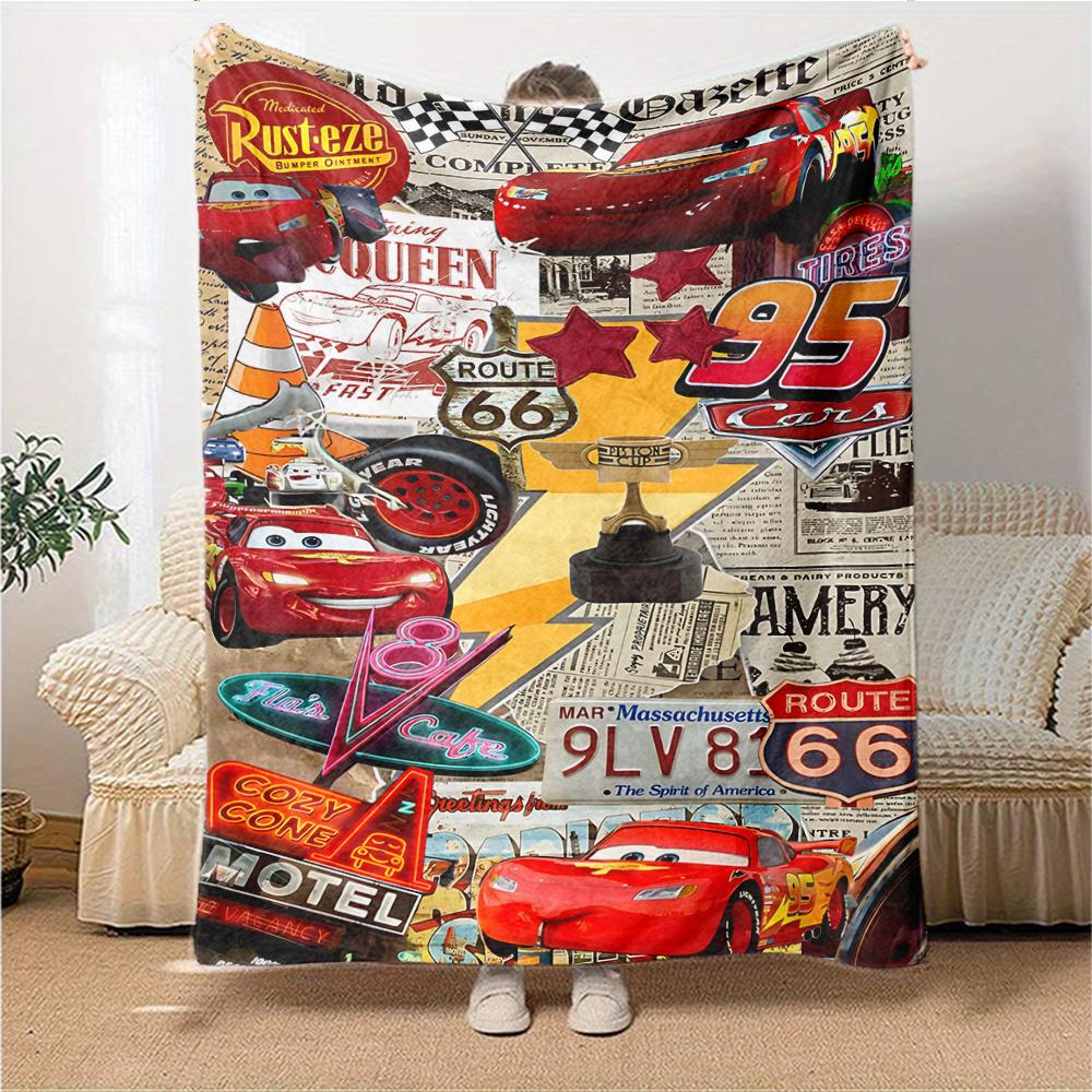 Cars Film Collage Decke Weiche Überwurfdecke für Zuhause Schlafzimmer Bett Sofa Reise Büro Einfarbige Weihnachtsdecke