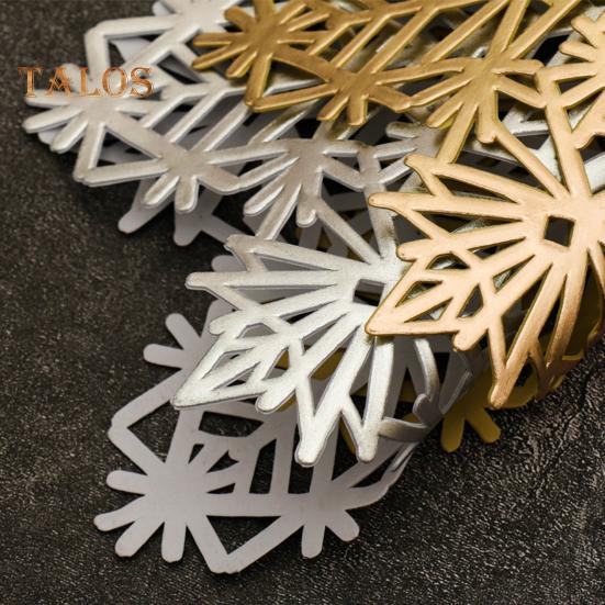 Tassenuntersetzer, Tassenunterlage, ausgehöhltes Design, rutschfest, dekorativ, Weihnachts-Schneeflocken-Tischset, Tischset-Dekoration