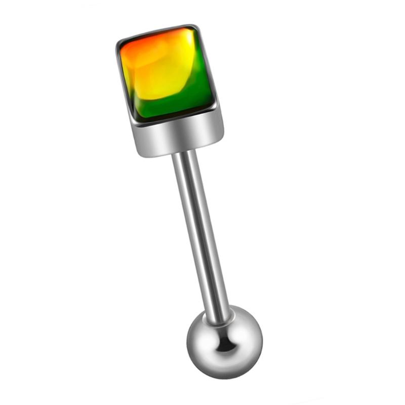 

Trendy Elegant Rectangular Tongue Barbell Craft from Sturdy Stainless Steel Decoration for Distinctive Look Styles