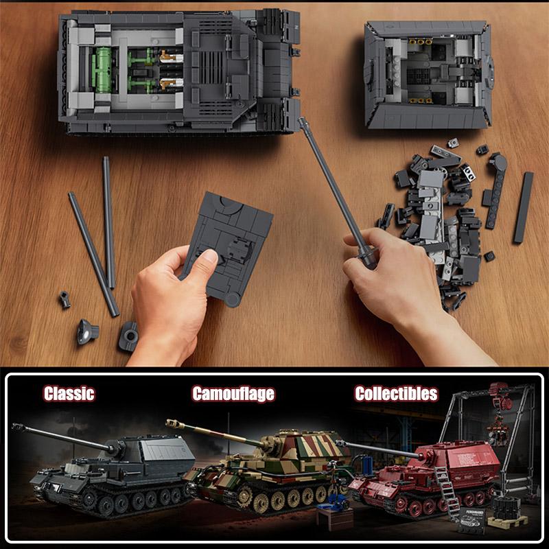 High-Quality Ww2 Army Style High-Quality 1/28 High-Quality Jagdpanzer High-Quality Tiger/P High-Quality Building High-Quality Blocks Collection Kit