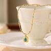 Vintage Turquoise Beaded Collarbone Necklace Elegant Versatile Light Luxury Casual Jewelry