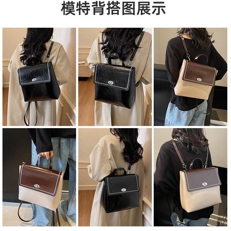 Premium Texture Simple Casual Large Capacity Backpack New Retro Handbag Student Going Out Backpack