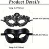Masquerade Mask Set Elegant Black Lace Design for Venetian Balls Halloween Costume Parties Themed Celebrations and Formal Events