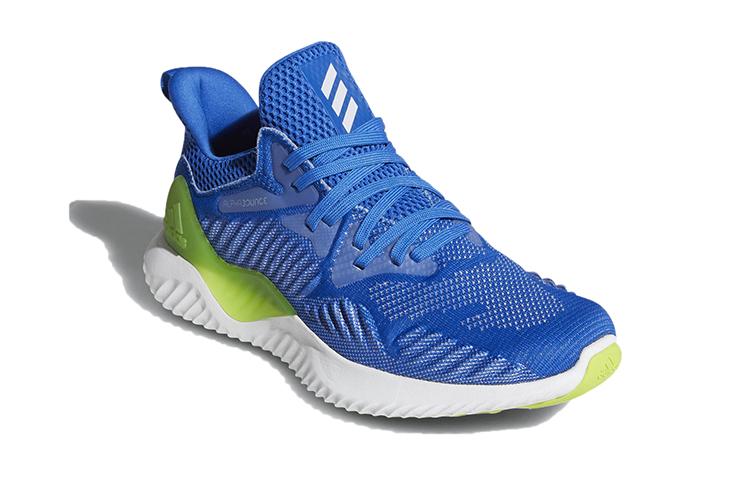 Adidas AlphaBounce K Abrasion Resistant Low top Kids' Running Shoes Blue Yellow Kids' DB1410