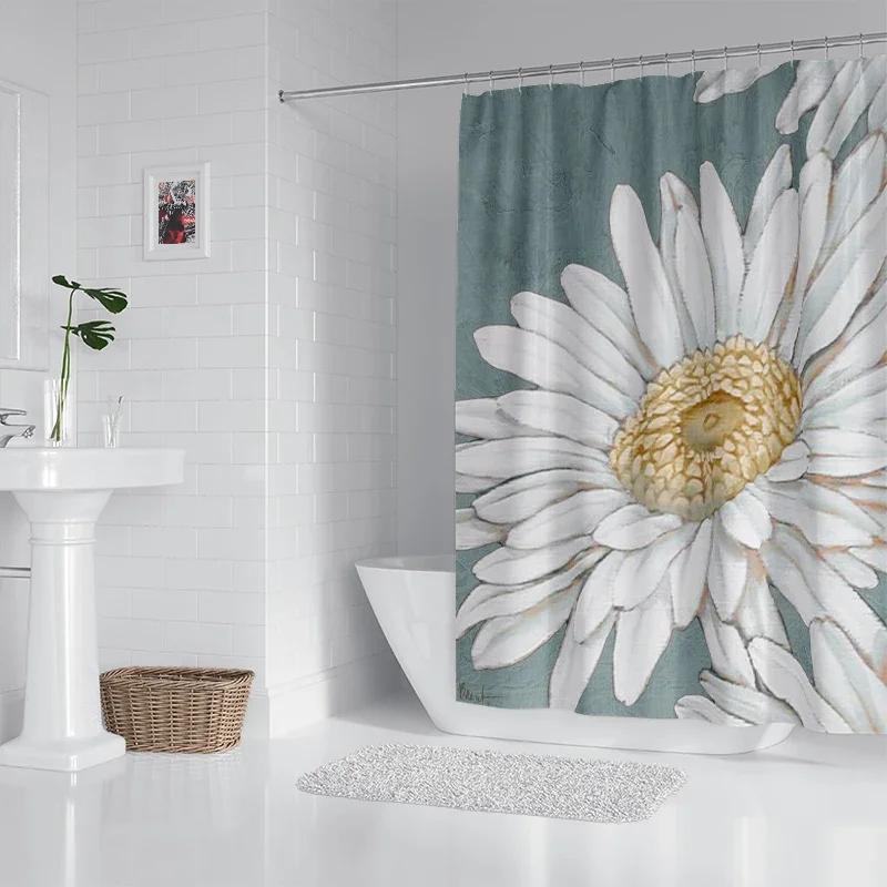 Hushåll vattentätt tyg hushåll duschdraperitillbehör duschdraperi 240 * 200 hem hawaiiansk stil duschdraperi